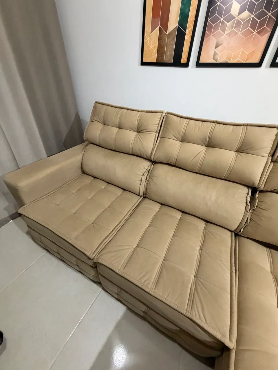 Sofá retrátil Bege 