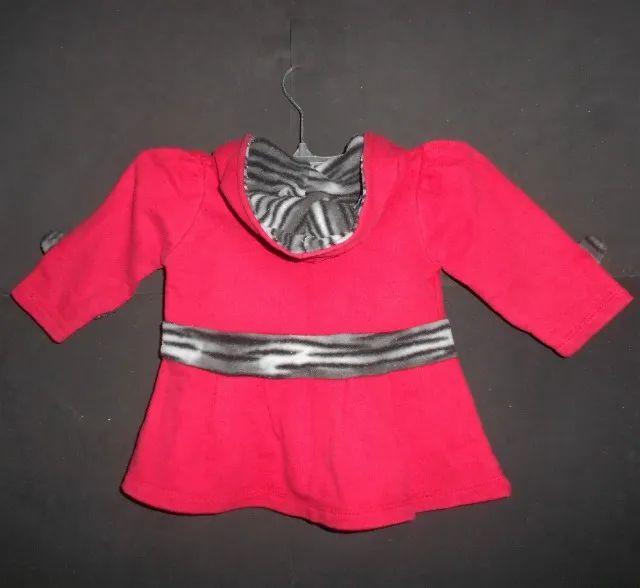 Blusa infantil vermelha kids com capuz, vermelha com detalhes em animal print zebra tam. m - Foto 2