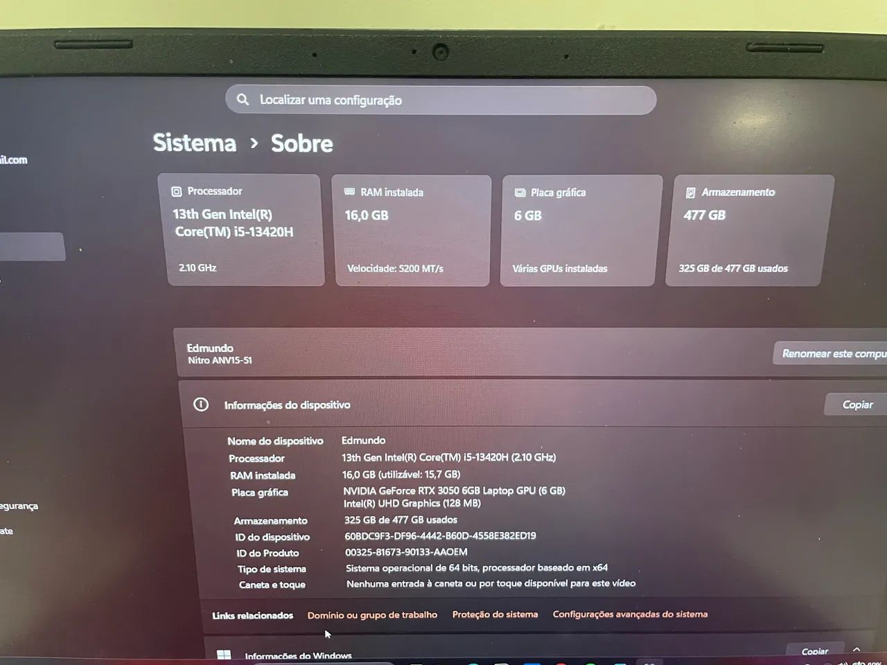 Notebook nitro v 15 - Foto 4