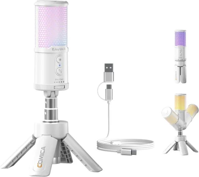 Microfone condensador de Mesa Ejoy Uni S Comica - Branco (Novo/Lacrado)