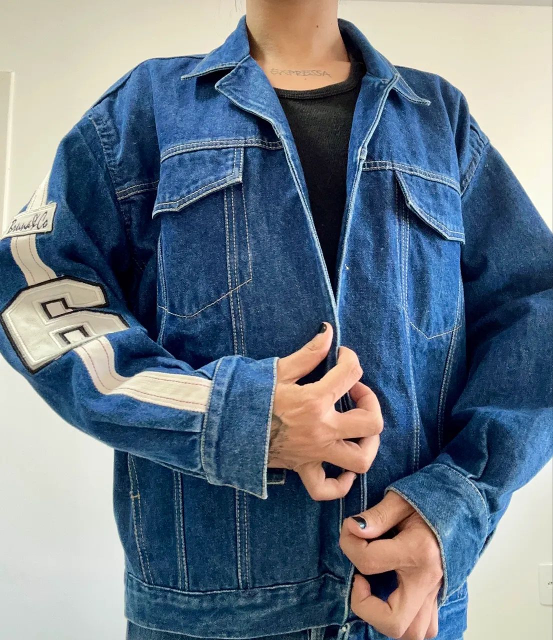 Jaqueta jeans oversized vintage  - Foto 4