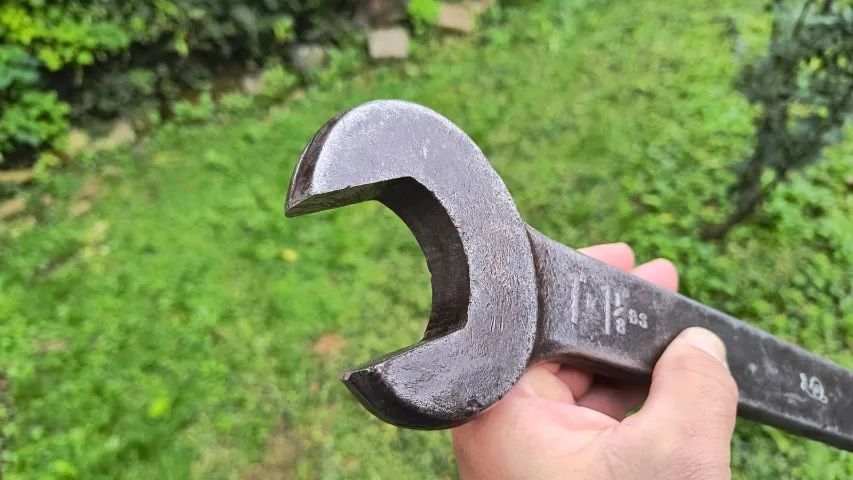 Chave de boca Industrial Antiga Snail Made in England 1 1/8 BS Vintage - Foto 5