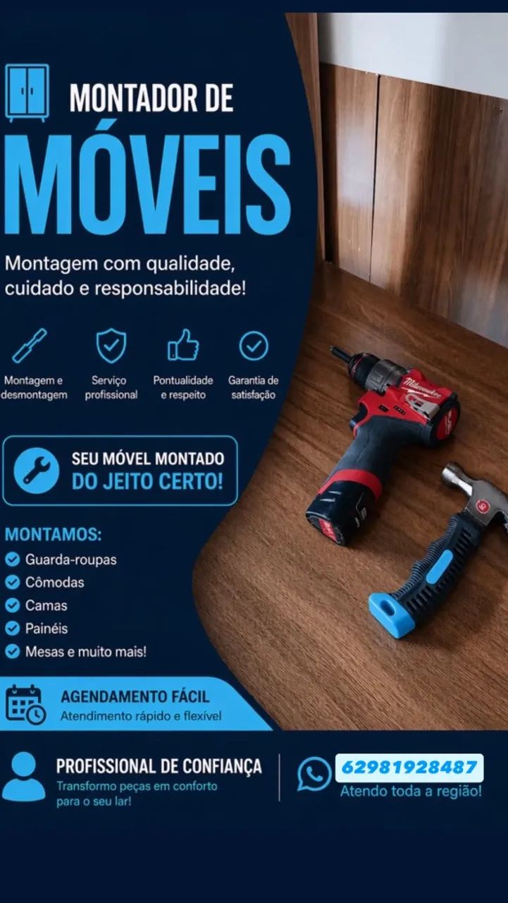 MONTADOR DE MÓVEIS, elétrica, etc 