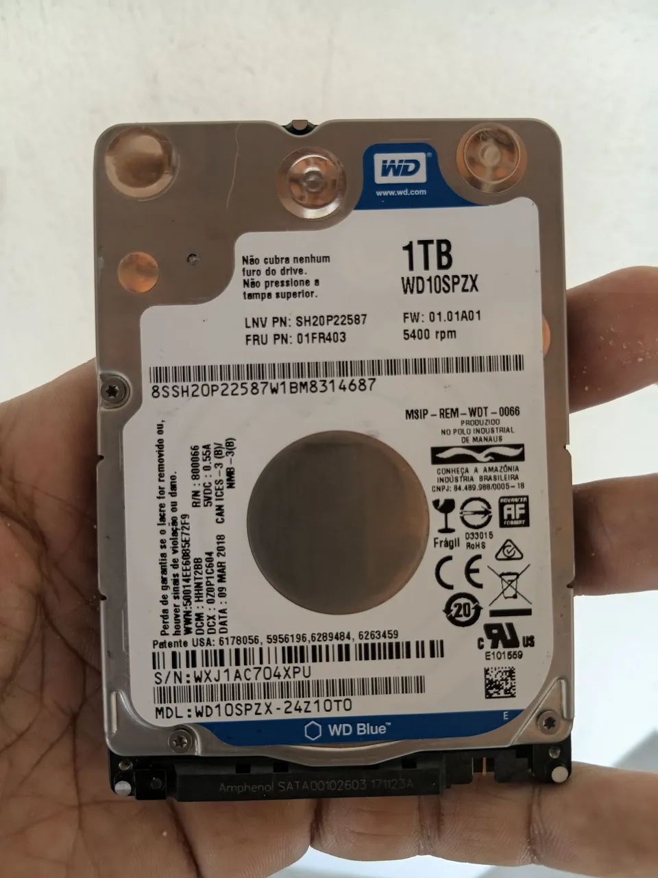 Hd 1TB slim funcionando perfeitamente 