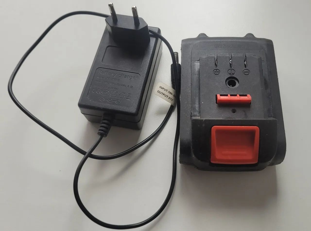 Bateria e carregador furadeira e parafusadeira hanabi 21v 2.0  - Foto 5