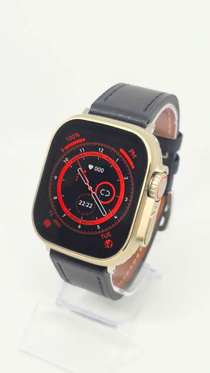Smartwatch DT8 Prata com pulseira de Couro  - Foto 2