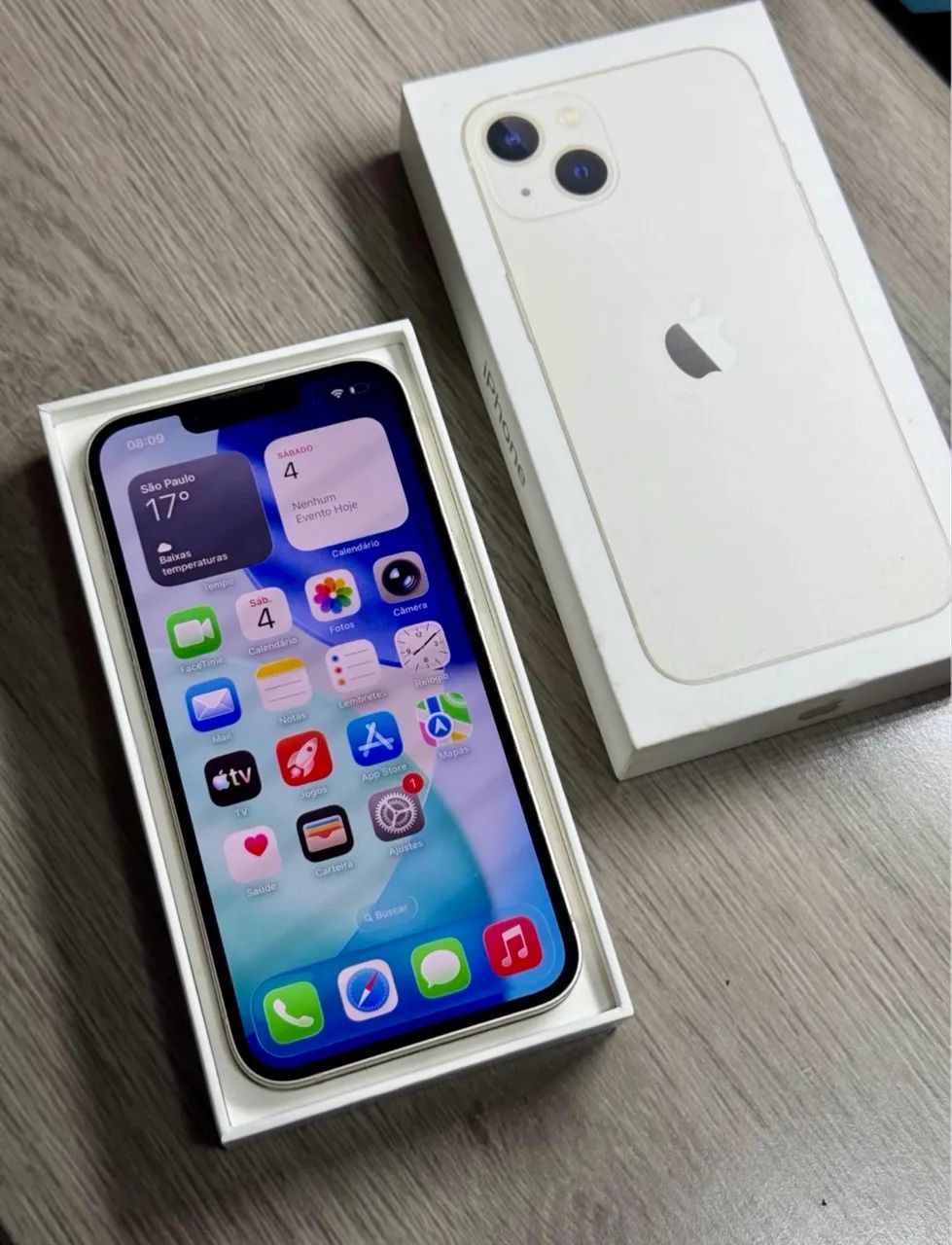 iPhone 13 branco 256GB ? impecável, todo original - Celulares e