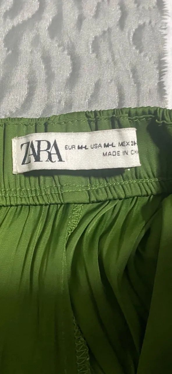 saia zara plissada verde g - Foto 5