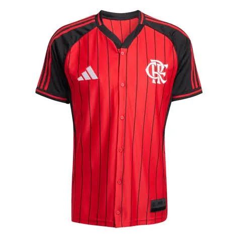? CAMISA FLAMENGO - MODELO BASEBALL | VERMELHA E PRETA  THAI - Foto 2