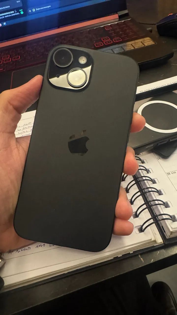 iPhone 15 preto 128gb perfeito 