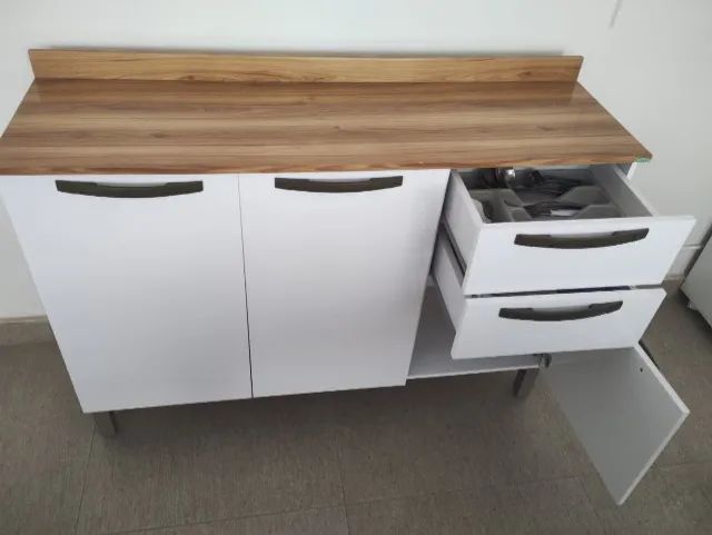 Balcão de Cozinha Branco 120cm - Foto 2