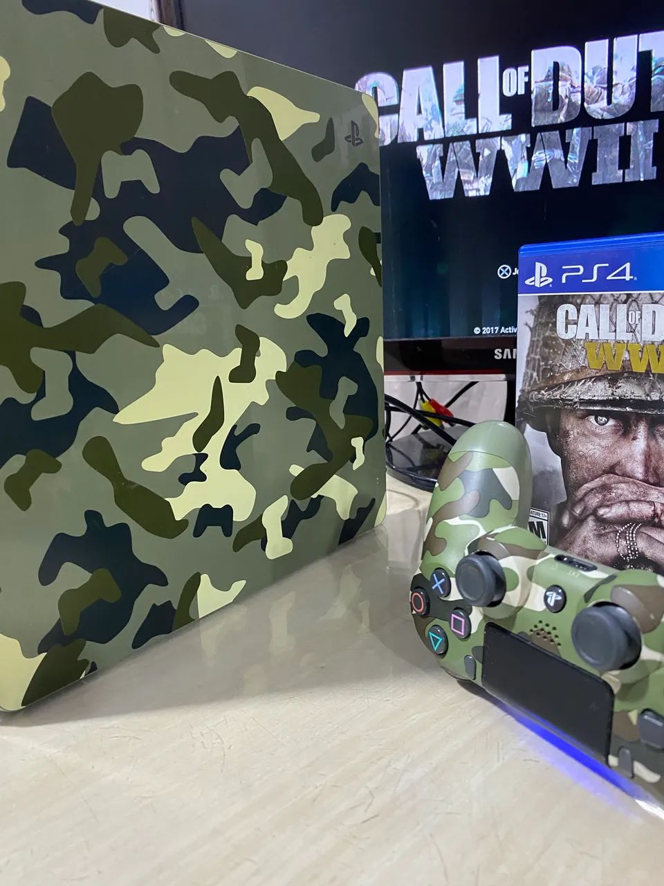Ps4 Slim 1 Tera Edição limitada COD WWII - Foto 2