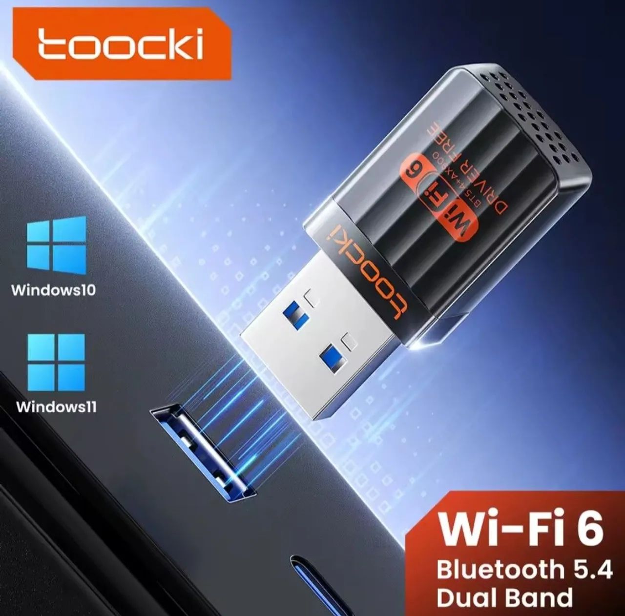 Adaptador USB Wi-fi e Bluetooth 900m Dual-Band