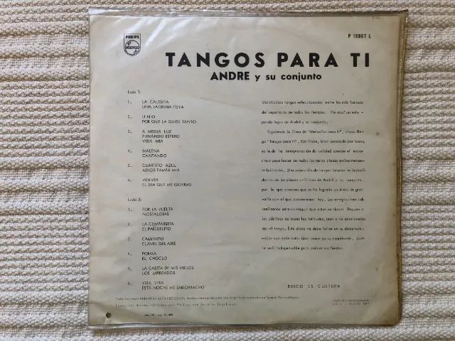 Andre Y Su Conjunto: Tangos Para Ti (1977) Disco Vinil Lp - Foto 3