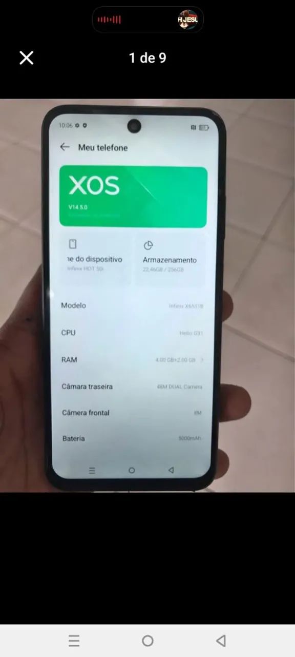 Infinix hot 50i 256 Gigas 