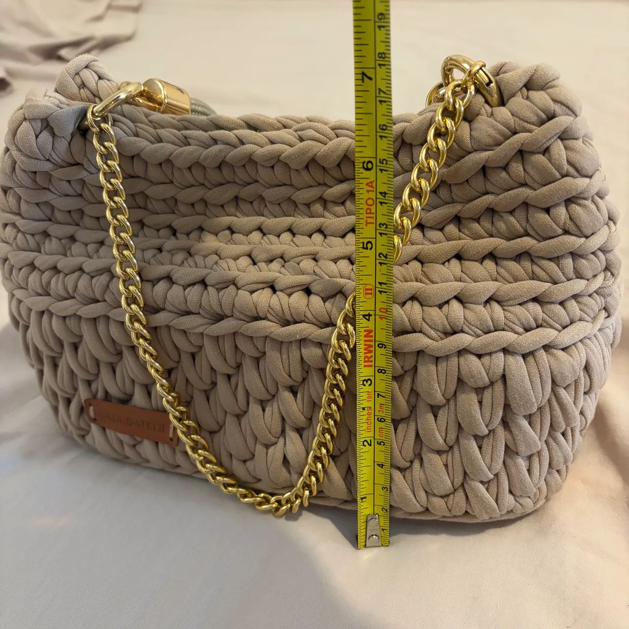 Bolsa de Crochê Grande - Rosa envelhecido  - Foto 2