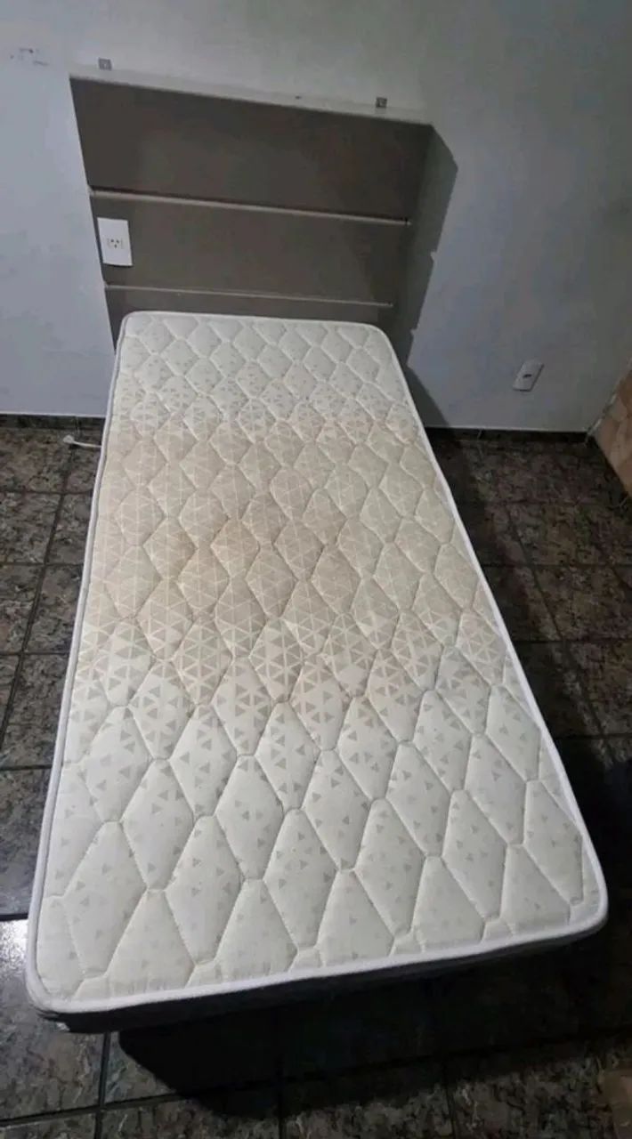 Cama Box Solteiro Completa (Colchão + Base Box + Cabeceira com Tomada) - Foto 3