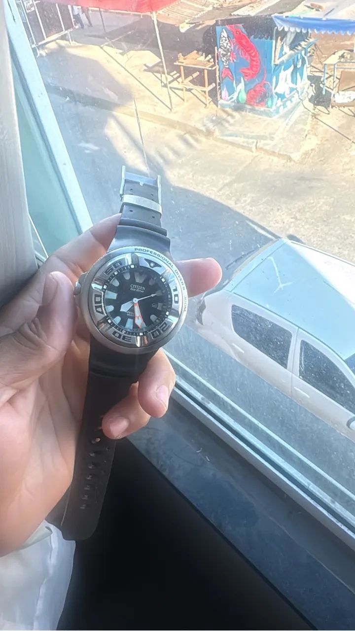 Relogio citizen eco-drive 300 metros com caixa e manual