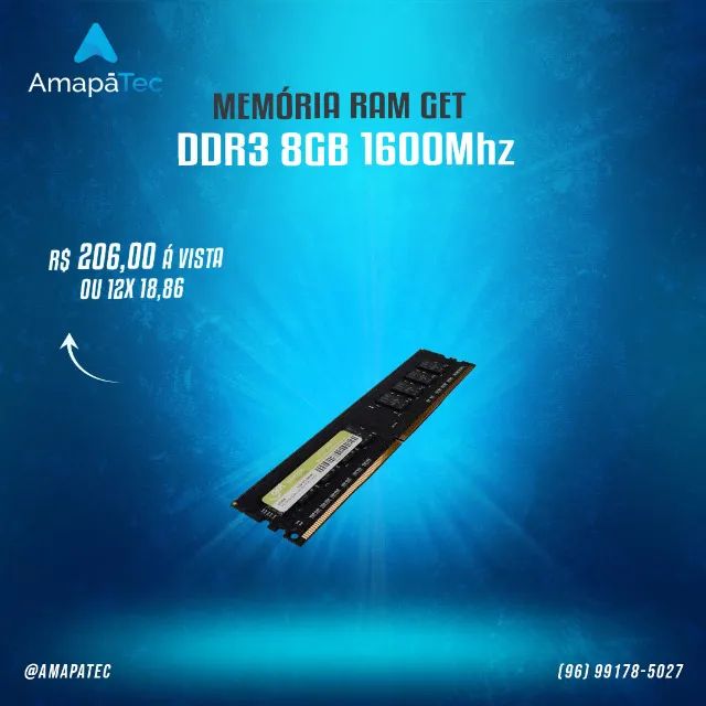 Memória Ram Get DDR3 8GB 1600Mhz