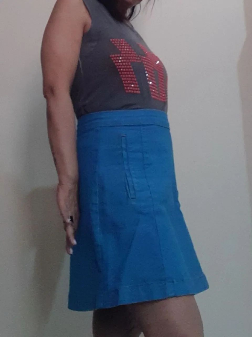 saia jeans com elastano Marisa tam. 38 - Foto 4