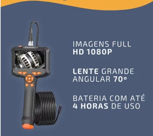 Camera Sonda Endoscópica 10mt Profissional 1080p com tela , Portátil e Pronta para Uso! - Foto 3