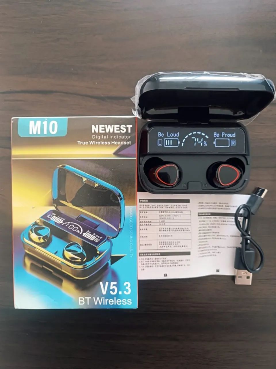 Fone Bluetooth M10 Sem Fio TWS com Visor Digital e Power Bank - Foto 2