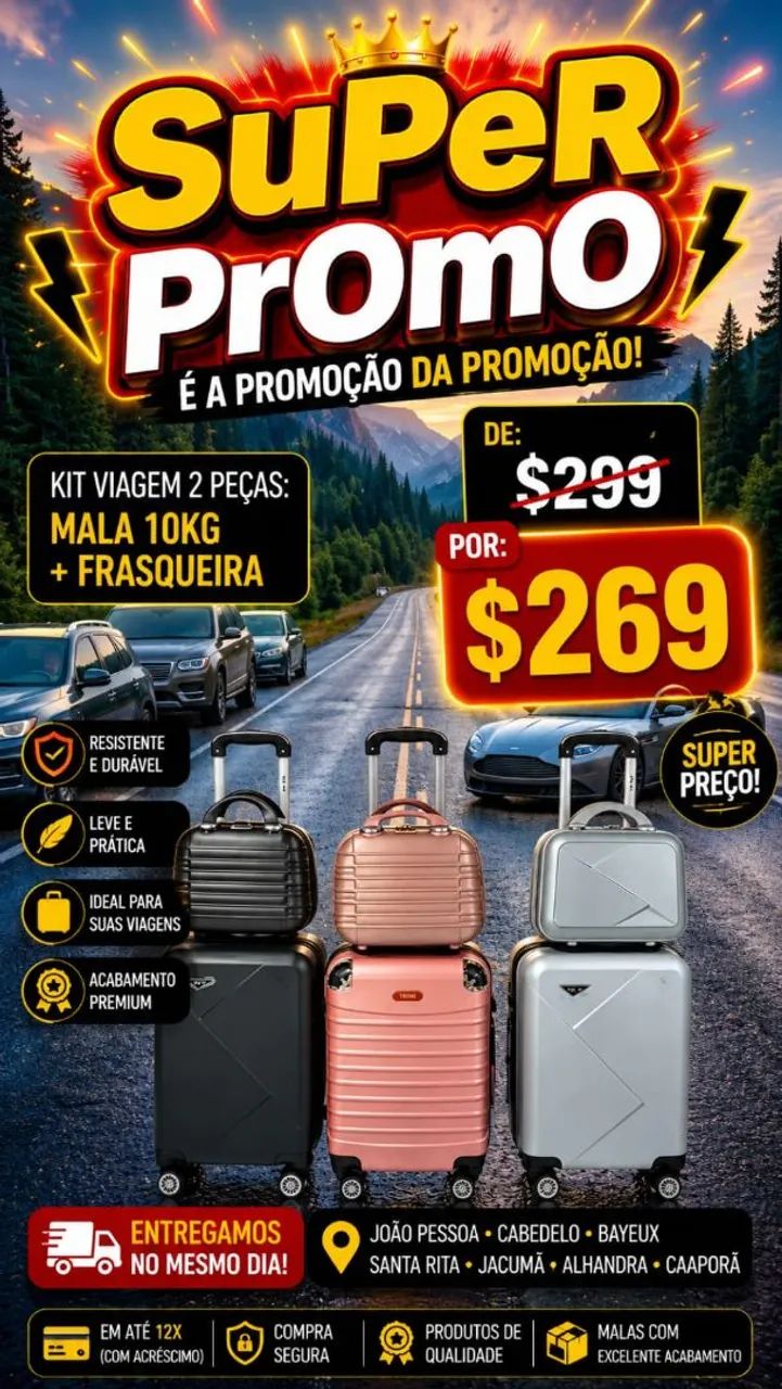 Super PrOmO kit viagem 2 peças 
