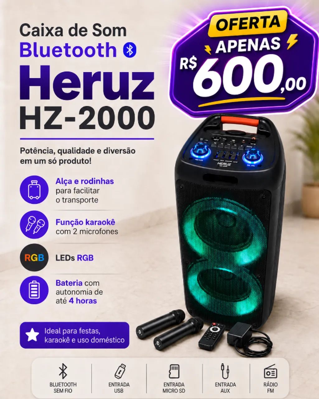 Caixa de som bluetooth - Foto 2