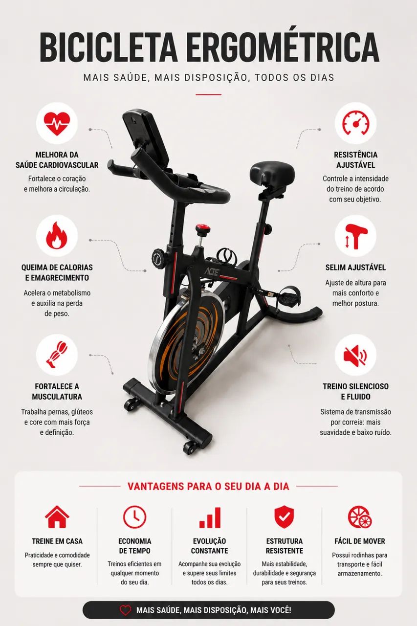 Bicicleta Ergométrica Spinning Semi Nova Exercício Casa - Foto 2