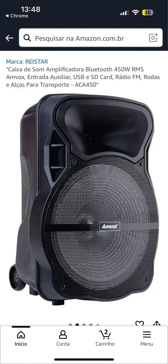 Caixa de som amplificadora AMVOX 