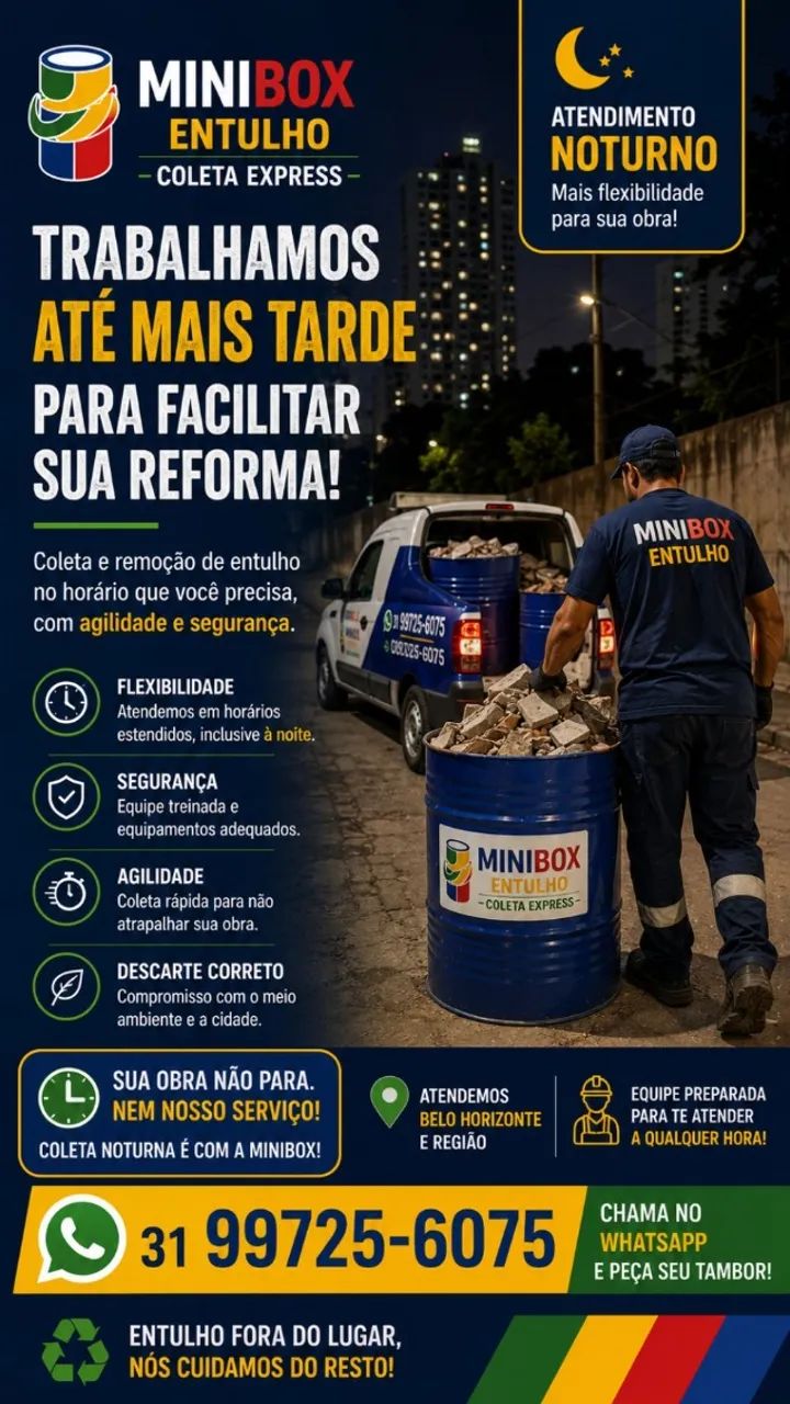Coleta de Entulho Pequenos Volumes - Agendamento Rápido | MiniBox