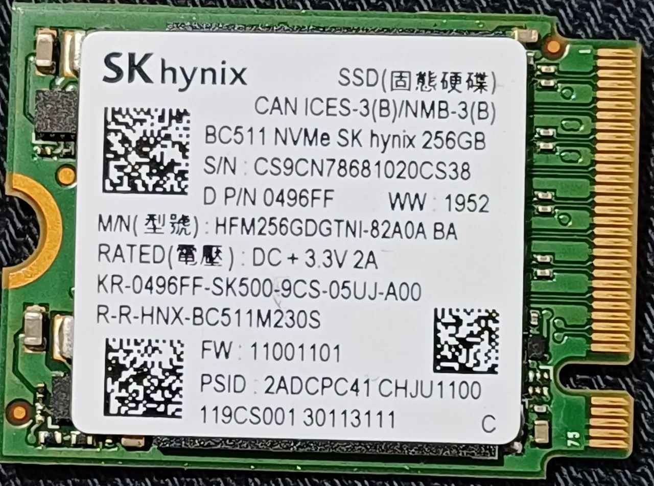 SSD Nvme m.2 256gb
