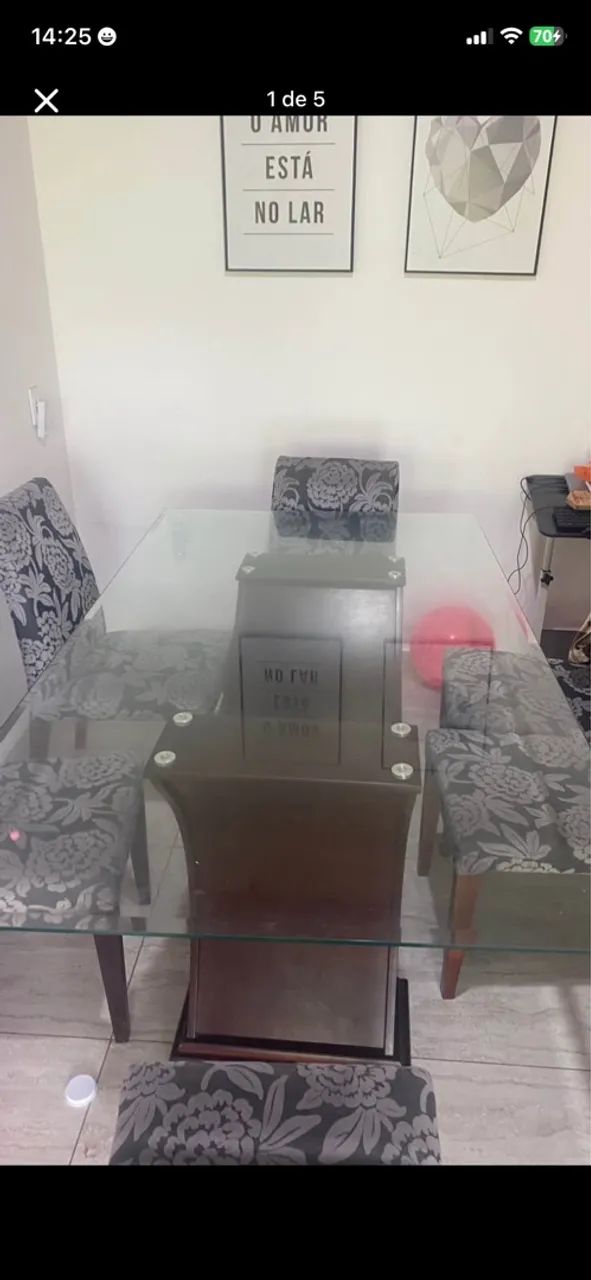 Mesa de vidro cozinha  com 6 cadeiras  - Foto 5