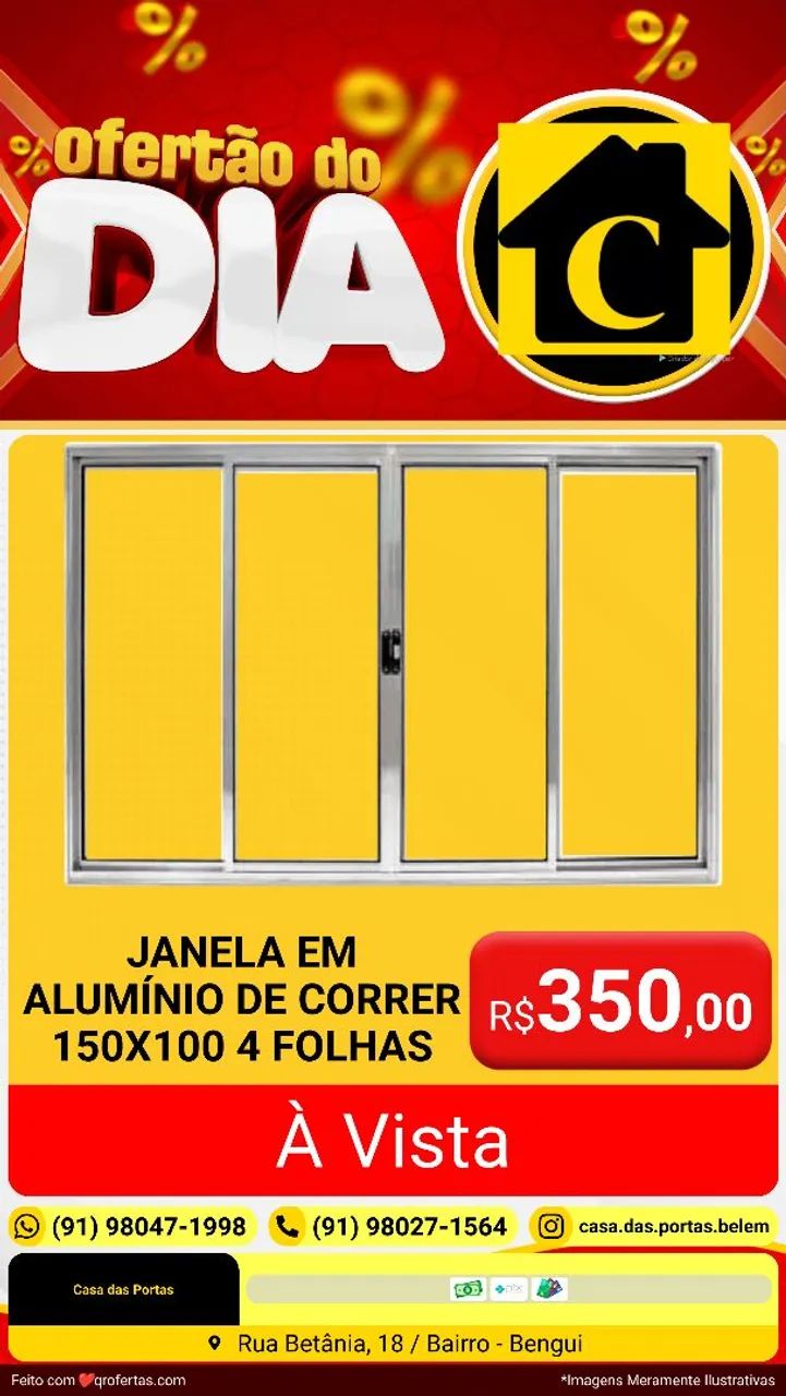JANELA EM ALUMÍNIO: 120X100 E 150X100 2