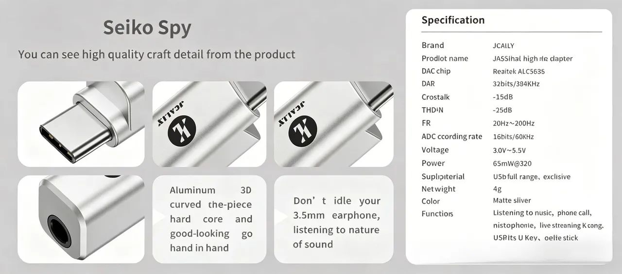 DAC JCALLY JA56 USB C - Foto 4