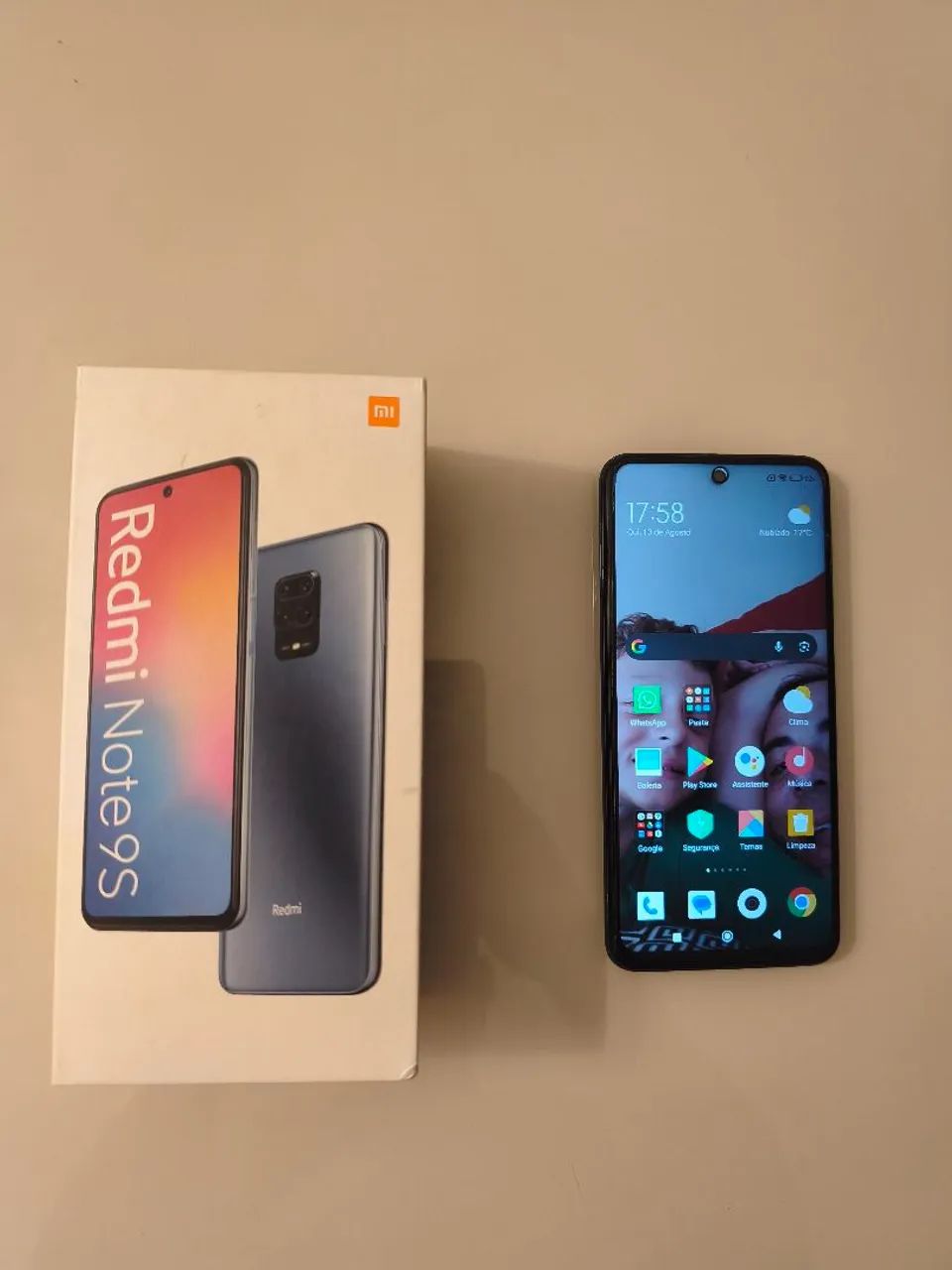 Redmi note 9S com caixa e acessórios originais 