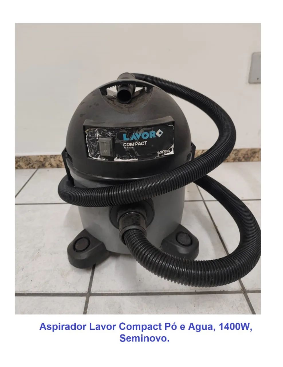 Aspirador  Pó e Agua Compact Lavor 1400W, Seminovo. - Foto 3