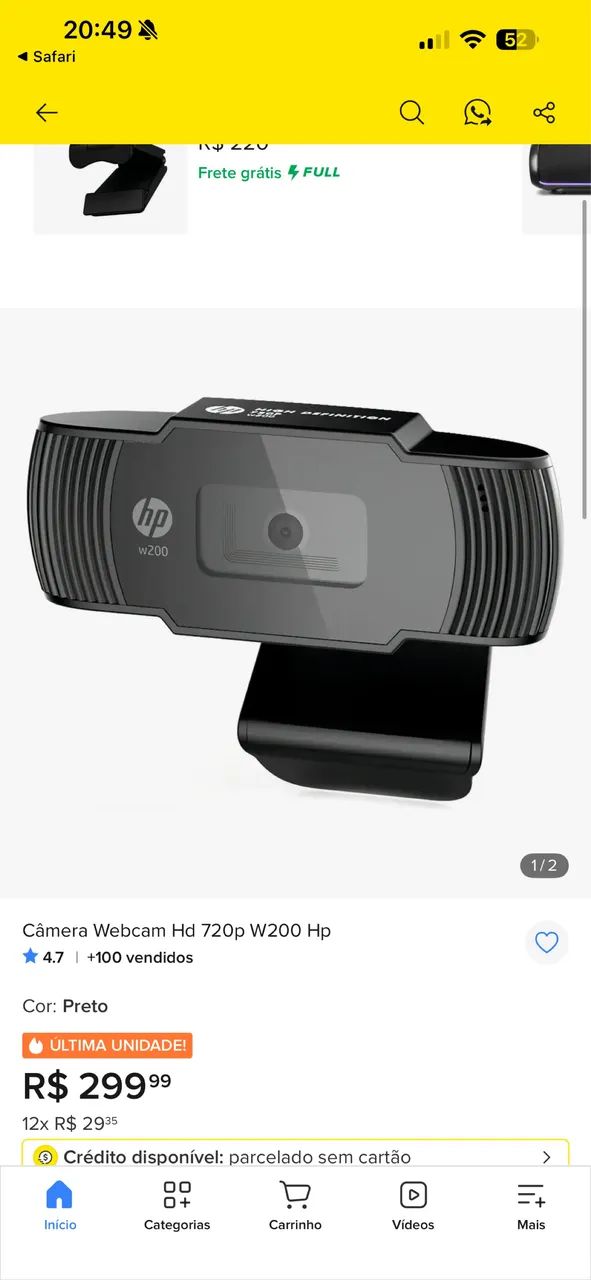 Webcam HP 720P - Foto 2