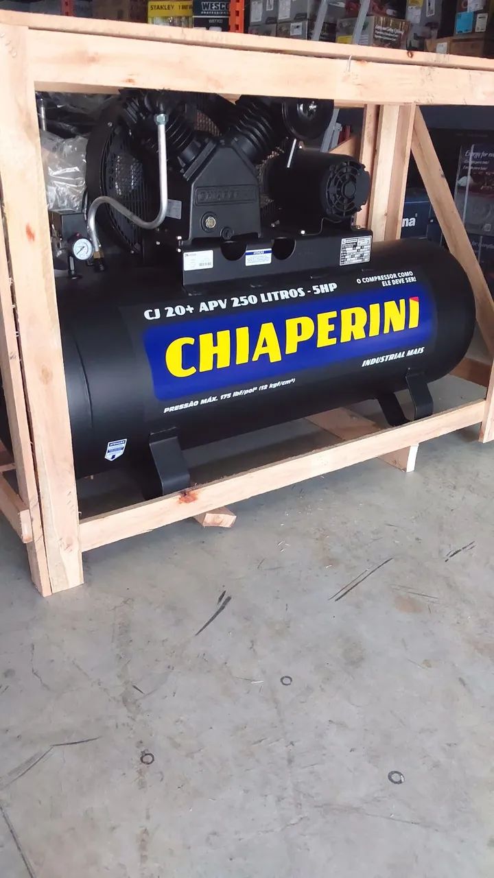 Compressor Chiaperini 250L 175Lbs 5cv Trifásico (Novo) - Foto 2