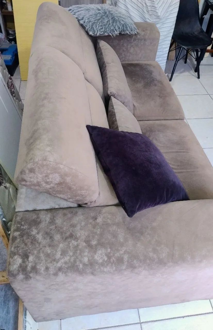Sofá de 4 Lugares de Suede - Foto 3