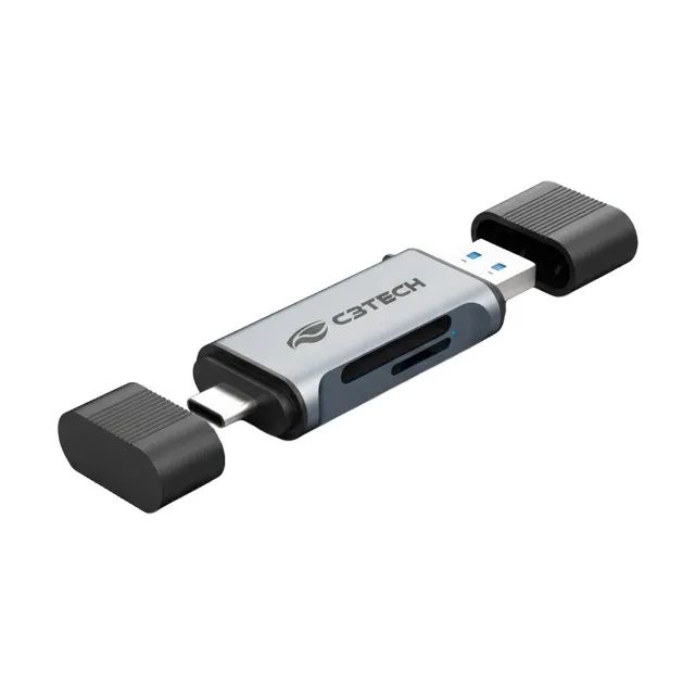  Leitor de Cartão SD/TF USB e USB-C C3Tech HU-L50GY - WZetta - Foto 2