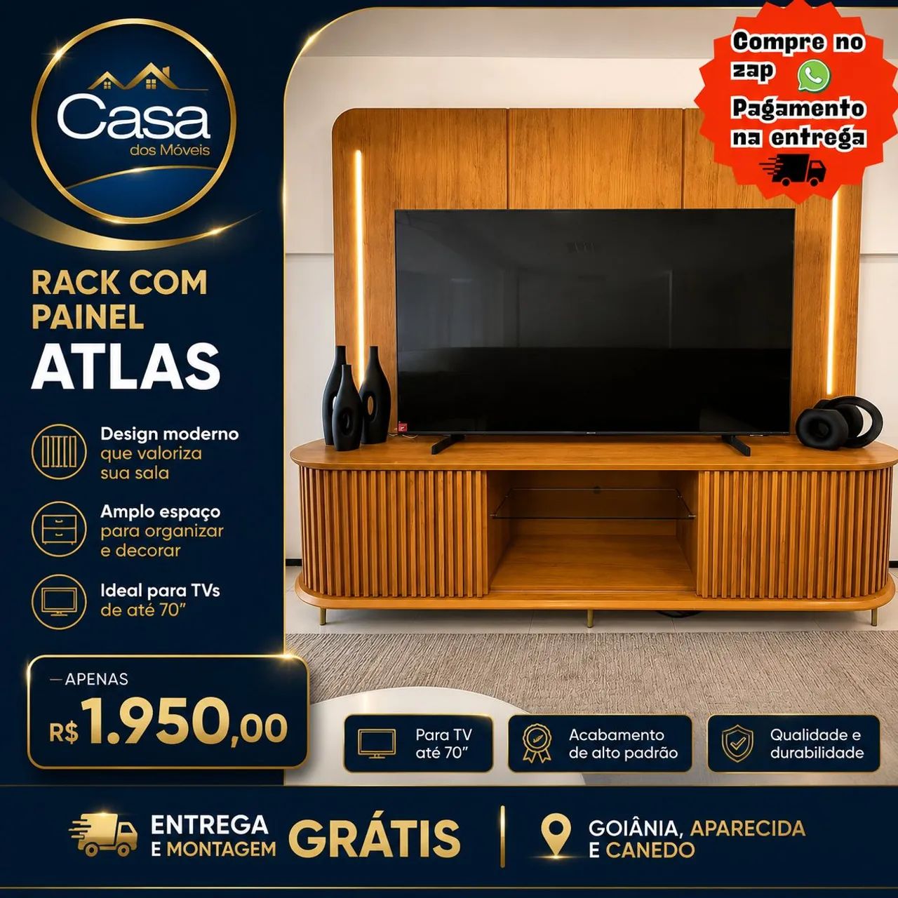 Rack com painel Atlas 