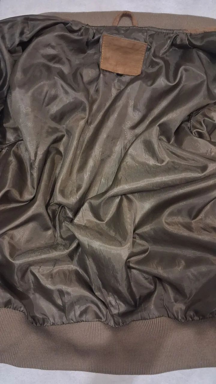 jaqueta bomber marrom suede importada M - Foto 3