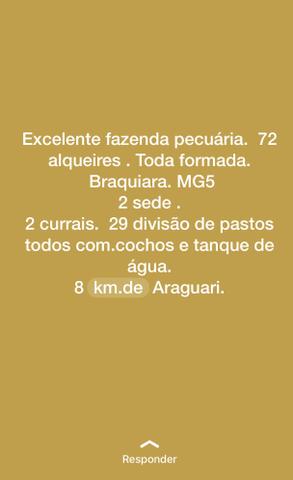 Fazenda próximo Araguari 72 Alqueires