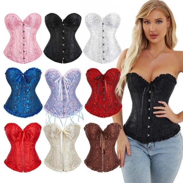 Corpete Corset Espartilho Cinta Modeladora Afina Cintura Red