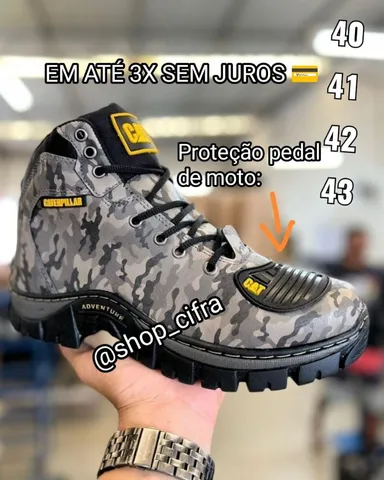 Bota Masculina Em Couro Caterpillar Reforçada E Impermeável