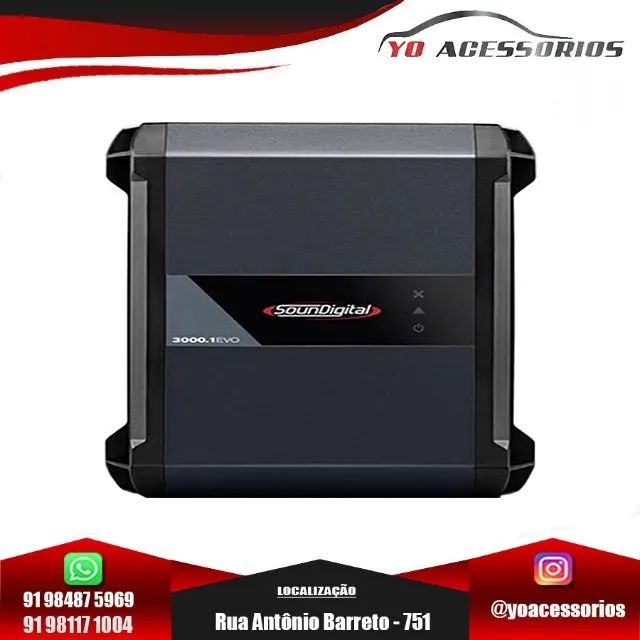 Modulo Amplificador 1 Canal 3000 Evo 4.0 Rms 2 Ohm Soundigital