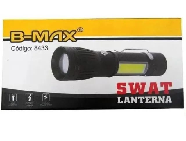 Lanterna Tática Led Militar Swat Lanterna COB Bateria Usb Alcance - Foto 4