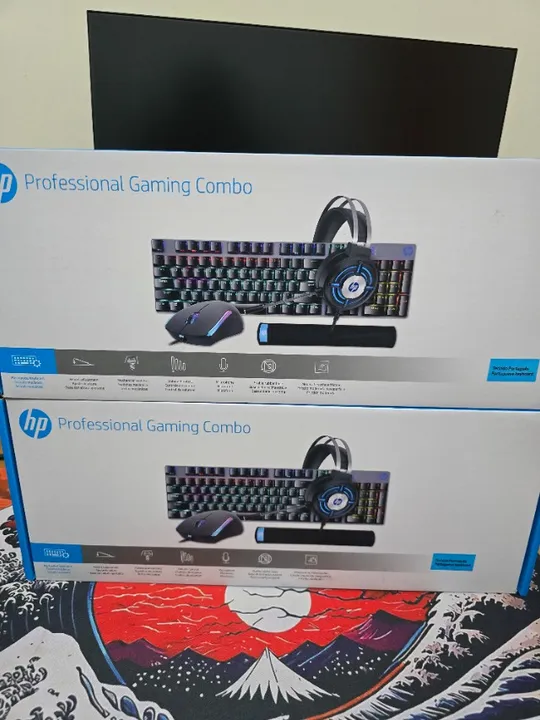 Kit Gamer Hp Pro GM3000 Teclado Mecânico + Headset + Mouse + Mousepad