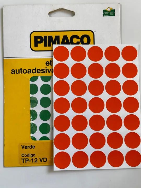 Papelaria: 350 etiquetas adesivas verdes e 210 laranjas PIMACO - Foto 4